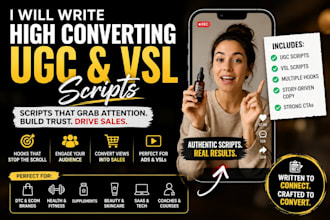 write ugc and vsl scripts for tiktok shop and dtc brands