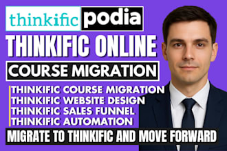 thinkific course migration setup modules lessons thinkific sales checkout page