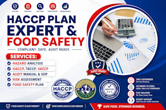 create haccp, gmp, iso 22000 manuals and compliance documents for eu and US