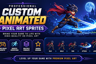 create custom animated pixel art sprites