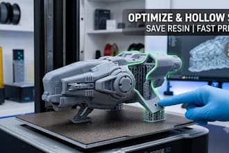optimize, hollow, and shrink stl files for 3d printing