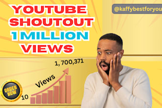 shoutout youtube livestream video promotion to up to 1 million views organically