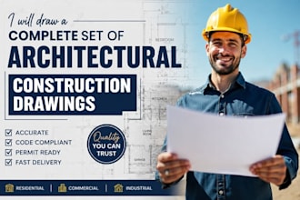draw a complete set of architectural construction drawings