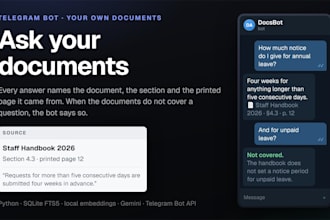 build a telegram ai chatbot that answers from your documents, with citations