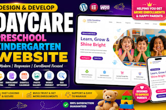 build school website, kindergarten website, preschool website, childcare website