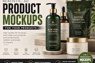create realistic 3d product mockups for your products