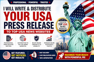 write and distribute your usa press release to top usa news websites