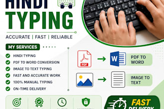 do hindi typing, PDF to word conversion and image to text