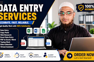be your data entry, copy paste and web research expert