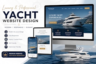 design luxury yacht charter website with a modern responsive layout