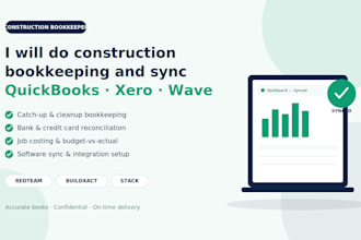 do construction bookkeeping in redteam buildxact stack sync quickbooks xero