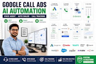build a google call ads ai voice automation and tracking funnel with auto dialer