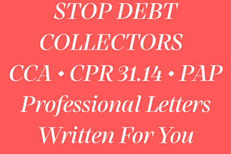 stop debt collectors cca cpr 3114 pap letters
