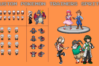 create custom pokemon trainer sprites, front, back, overworld for gen 3, 4, 5