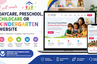create daycare, preschool, childcare or kindergarten website