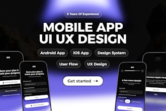 mobile app UX UI design, ios and android UI design in figma