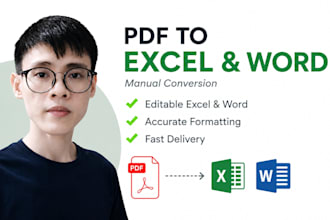 manually convert PDF to excel and word