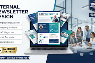 design internal newsletter company bulletin staff magazine email template
