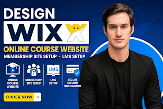 design wix online course website, wix membership site setup, lms setup