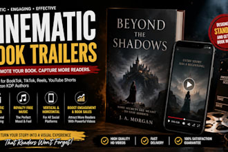 create cinematic book trailer video for booktok amazon KDP and authors
