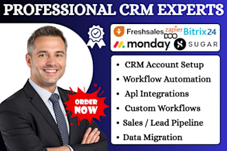setup monday com automation sugarcrm bitrix24 odoo freshsales zapier integration