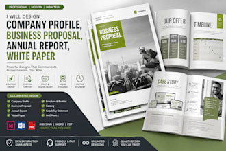 design company profile, business proposal, annual report, whitepaper lookbook