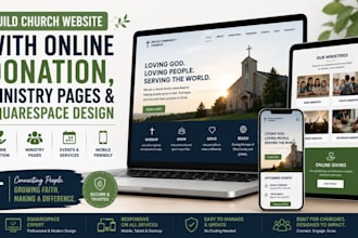 build church website with online donation, ministry pages and squarespace design
