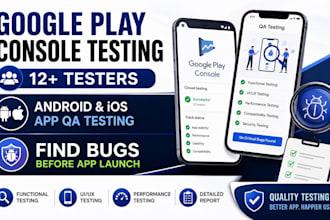 test your android app on google play console with 12 or 20 testers