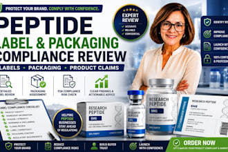 review peptide product listings and regulatory documentation for compliance