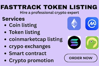 fast coin listing, token listing on coinmarketcap, coingecko, crypto platforms