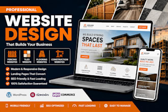 design fencing website flooring, tiles fencing landing page construction