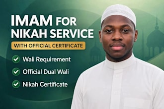 conduct your urgent online nikah as imam with the two muslim witness an wakil