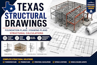 draw texas structural drawings, foundation plans and structural calculations