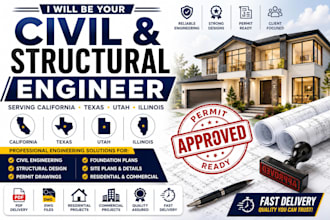 provide civil and structural permit ready engineering drawing for utah and texas