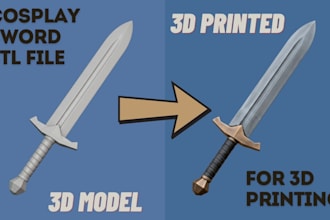 sculpt printable 3d model cosplay sword stl anime katana weapon prop print ready