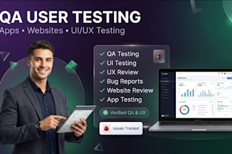 do QA user testing, app testing, website review, UI UX testing for ios android
