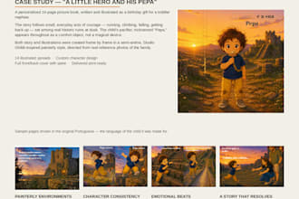 illustrate a personalized children book with custom characters