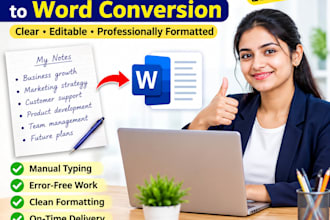 do handwritten to word conversion