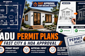 design adu permit plans, blueprints and hoa architectural review drawings