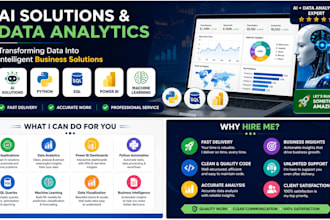 build ai solutions and analyze data using python, sql, power bi and research