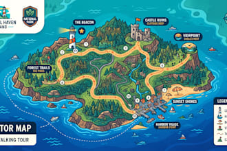 design interactive national park vacation walking tour sightseeing island maps
