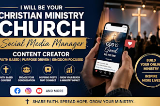 be christian ministry church social media manager content creator faith base