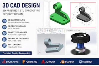 design 3d printing cad model, stl file, prototype and product design