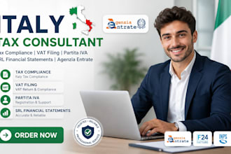 handle italy tax compliance, vat filing, partita iva and srl financial statement