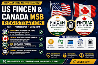 register your US fincen and canada fintrac msb license