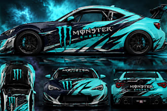create modern vehicle car wrap truck wrap van wrap window decals sticker designs