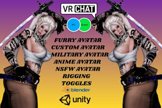 create custom vrchat avatar, furry avatar, vrc avatar, sfw and nsfw avatars