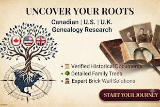 help with your canadian US UK genealogy and family tree research