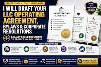 draft your llc operating agreement, bylaws, and corporate resolutions