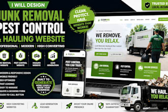 design junk removal website, junk removal, pest control website, hauling website